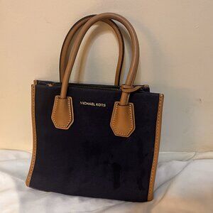 Michael Kors Mercer Canvas Shoulder Bag Admiral | Dark Navy | EUC